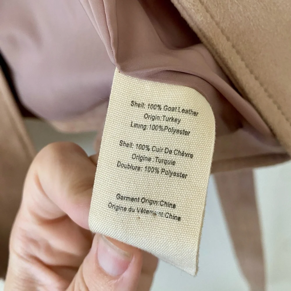 L’AGENCE Arbor Suede Goatskin Wrap Vest in Cashew - Picture 8 of 14